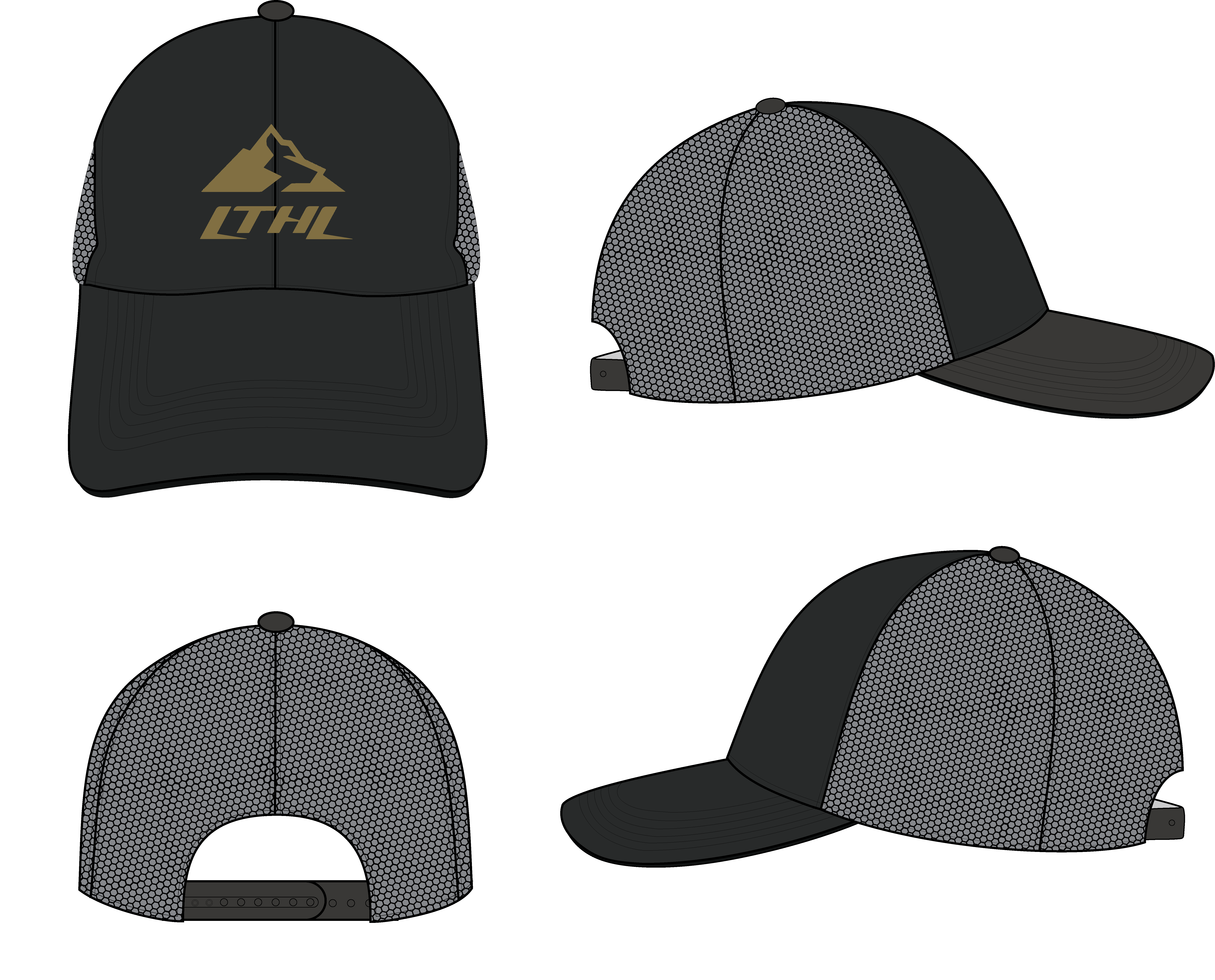 Ilive hat gray custom embroidered trucker cap with mesh back, with a real-life preview upon hover.